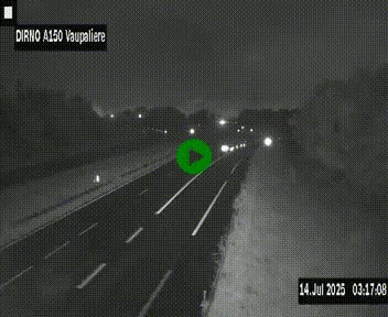 <h2>Webcam autoroute A150 à hauteur de La Vaupalière en périphérie de Rouen. Vue orientée vers Rouen</h2>