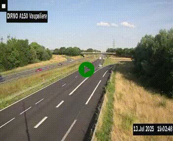 <h2>Webcam autoroute A150 à hauteur de La Vaupalière en périphérie de Rouen. Vue orientée vers Rouen</h2>