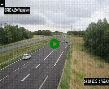 <h2>Webcam autoroute A150 à hauteur de La Vaupalière en périphérie de Rouen. Vue orientée vers Rouen</h2>