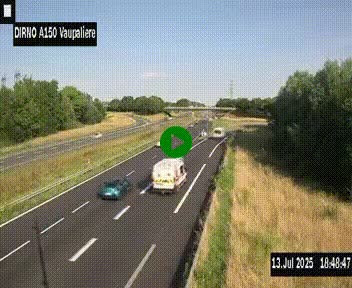 <h2>Webcam autoroute A150 à hauteur de La Vaupalière en périphérie de Rouen. Vue orientée vers Rouen</h2>