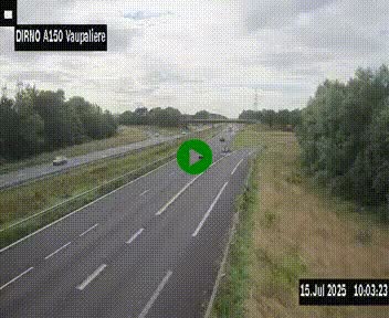 <h2>Webcam autoroute A150 à hauteur de La Vaupalière en périphérie de Rouen. Vue orientée vers Rouen</h2>