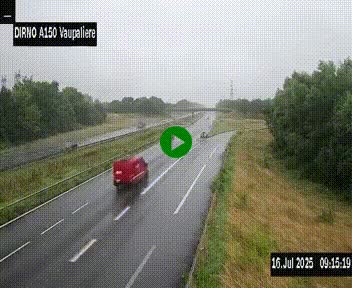 Webcam autoroute A150 à hauteur de La Vaupalière en périphérie de Rouen. Vue orientée vers Rouen
