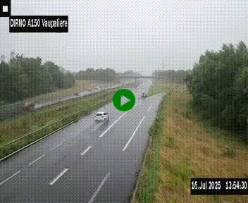 <h2>Webcam autoroute A150 à hauteur de La Vaupalière en périphérie de Rouen. Vue orientée vers Rouen</h2>