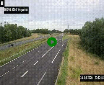 <h2>Webcam autoroute A150 à hauteur de La Vaupalière en périphérie de Rouen. Vue orientée vers Rouen</h2>