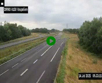 <h2>Webcam autoroute A150 à hauteur de La Vaupalière en périphérie de Rouen. Vue orientée vers Rouen</h2>
