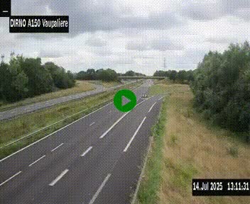 <h2>Webcam autoroute A150 à hauteur de La Vaupalière en périphérie de Rouen. Vue orientée vers Rouen</h2>
