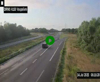 <h2>Webcam autoroute A150 à hauteur de La Vaupalière en périphérie de Rouen. Vue orientée vers Rouen</h2>