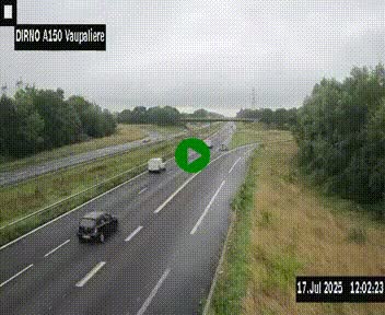 <h2>Webcam autoroute A150 à hauteur de La Vaupalière en périphérie de Rouen. Vue orientée vers Rouen</h2>