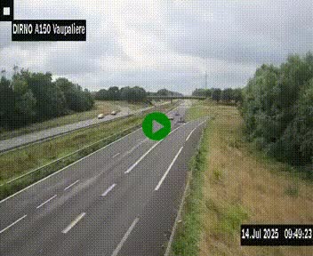 <h2>Webcam autoroute A150 à hauteur de La Vaupalière en périphérie de Rouen. Vue orientée vers Rouen</h2>