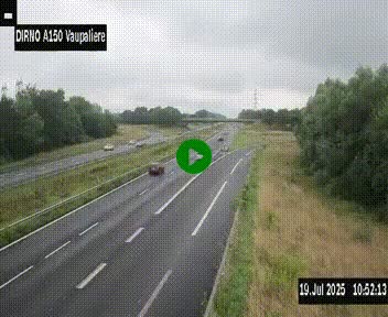 <h2>Webcam autoroute A150 à hauteur de La Vaupalière en périphérie de Rouen. Vue orientée vers Rouen</h2>