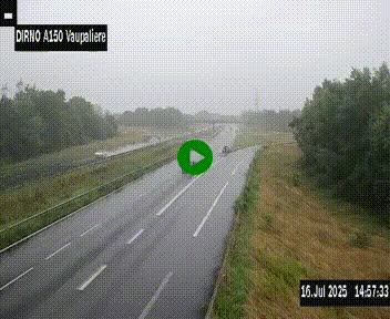 <h2>Webcam autoroute A150 à hauteur de La Vaupalière en périphérie de Rouen. Vue orientée vers Rouen</h2>