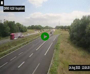<h2>Webcam autoroute A150 à hauteur de La Vaupalière en périphérie de Rouen. Vue orientée vers Rouen</h2>