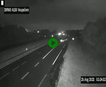 <h2>Webcam autoroute A150 à hauteur de La Vaupalière en périphérie de Rouen. Vue orientée vers Rouen</h2>