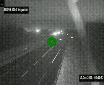 Webcam autoroute A150 à hauteur de La Vaupalière en périphérie de Rouen. Vue orientée vers Rouen