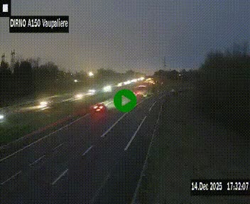 <h2>Webcam autoroute A150 à hauteur de La Vaupalière en périphérie de Rouen. Vue orientée vers Rouen</h2>