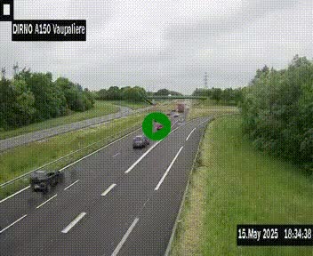 <h2>Webcam autoroute A150 à hauteur de La Vaupalière en périphérie de Rouen. Vue orientée vers Rouen</h2>