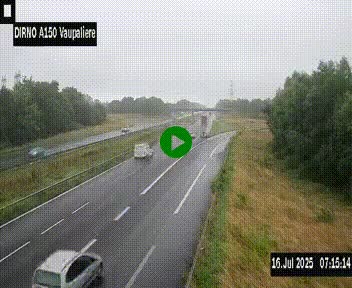 <h2>Webcam autoroute A150 à hauteur de La Vaupalière en périphérie de Rouen. Vue orientée vers Rouen</h2>