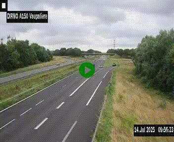 <h2>Webcam autoroute A150 à hauteur de La Vaupalière en périphérie de Rouen. Vue orientée vers Rouen</h2>