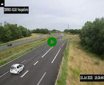 <h2>Webcam autoroute A150 à hauteur de La Vaupalière en périphérie de Rouen. Vue orientée vers Rouen</h2>