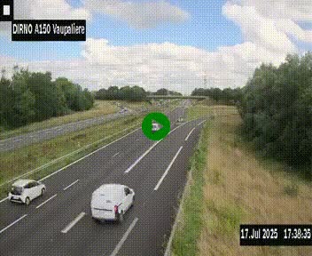 <h2>Webcam autoroute A150 à hauteur de La Vaupalière en périphérie de Rouen. Vue orientée vers Rouen</h2>