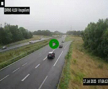 <h2>Webcam autoroute A150 à hauteur de La Vaupalière en périphérie de Rouen. Vue orientée vers Rouen</h2>