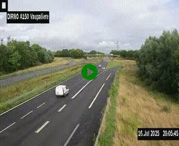 <h2>Webcam autoroute A150 à hauteur de La Vaupalière en périphérie de Rouen. Vue orientée vers Rouen</h2>