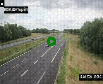 <h2>Webcam autoroute A150 à hauteur de La Vaupalière en périphérie de Rouen. Vue orientée vers Rouen</h2>