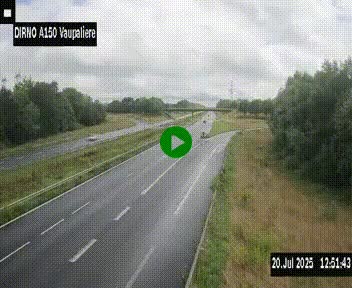<h2>Webcam autoroute A150 à hauteur de La Vaupalière en périphérie de Rouen. Vue orientée vers Rouen</h2>