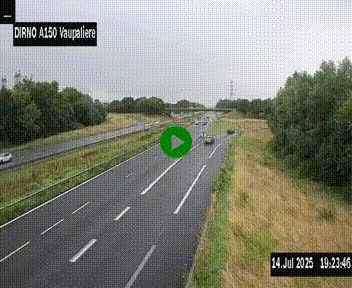 <h2>Webcam autoroute A150 à hauteur de La Vaupalière en périphérie de Rouen. Vue orientée vers Rouen</h2>