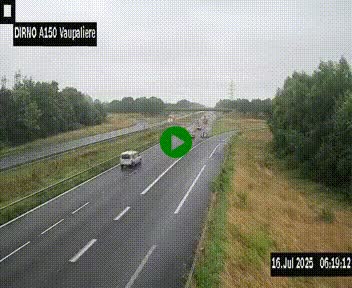<h2>Webcam autoroute A150 à hauteur de La Vaupalière en périphérie de Rouen. Vue orientée vers Rouen</h2>