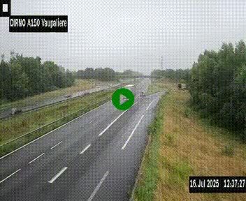 <h2>Webcam autoroute A150 à hauteur de La Vaupalière en périphérie de Rouen. Vue orientée vers Rouen</h2>