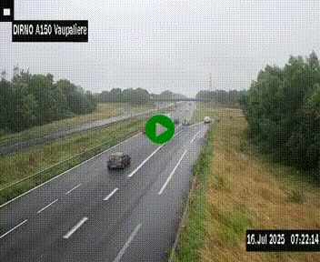 <h2>Webcam autoroute A150 à hauteur de La Vaupalière en périphérie de Rouen. Vue orientée vers Rouen</h2>