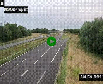 <h2>Webcam autoroute A150 à hauteur de La Vaupalière en périphérie de Rouen. Vue orientée vers Rouen</h2>