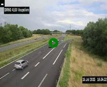 <h2>Webcam autoroute A150 à hauteur de La Vaupalière en périphérie de Rouen. Vue orientée vers Rouen</h2>