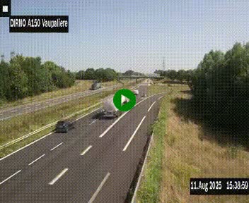<h2>Webcam autoroute A150 à hauteur de La Vaupalière en périphérie de Rouen. Vue orientée vers Rouen</h2>