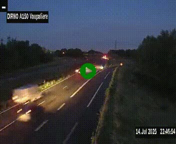 <h2>Webcam autoroute A150 à hauteur de La Vaupalière en périphérie de Rouen. Vue orientée vers Rouen</h2>