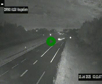 <h2>Webcam autoroute A150 à hauteur de La Vaupalière en périphérie de Rouen. Vue orientée vers Rouen</h2>