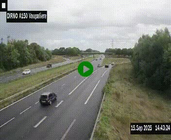 <h2>Webcam autoroute A150 à hauteur de La Vaupalière en périphérie de Rouen. Vue orientée vers Rouen</h2>