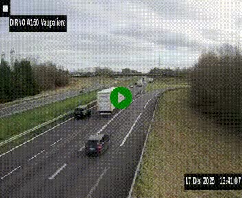 <h2>Webcam autoroute A150 à hauteur de La Vaupalière en périphérie de Rouen. Vue orientée vers Rouen</h2>