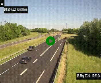 <h2>Webcam autoroute A150 à hauteur de La Vaupalière en périphérie de Rouen. Vue orientée vers Rouen</h2>