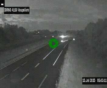 <h2>Webcam autoroute A150 à hauteur de La Vaupalière en périphérie de Rouen. Vue orientée vers Rouen</h2>