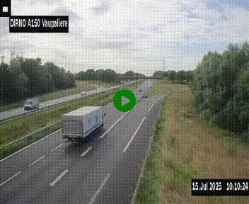 <h2>Webcam autoroute A150 à hauteur de La Vaupalière en périphérie de Rouen. Vue orientée vers Rouen</h2>
