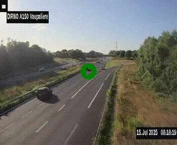 <h2>Webcam autoroute A150 à hauteur de La Vaupalière en périphérie de Rouen. Vue orientée vers Rouen</h2>