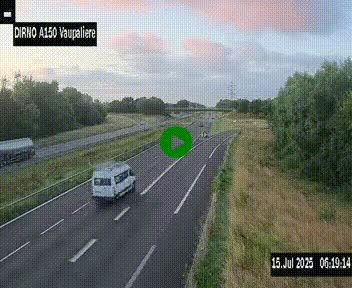 <h2>Webcam autoroute A150 à hauteur de La Vaupalière en périphérie de Rouen. Vue orientée vers Rouen</h2>