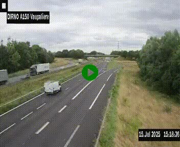 <h2>Webcam autoroute A150 à hauteur de La Vaupalière en périphérie de Rouen. Vue orientée vers Rouen</h2>