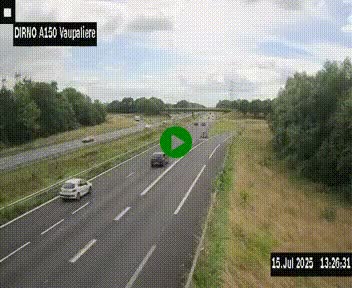 <h2>Webcam autoroute A150 à hauteur de La Vaupalière en périphérie de Rouen. Vue orientée vers Rouen</h2>