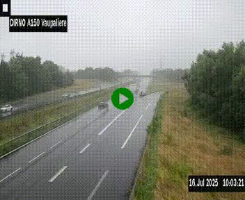 <h2>Webcam autoroute A150 à hauteur de La Vaupalière en périphérie de Rouen. Vue orientée vers Rouen</h2>
