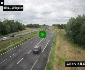 <h2>Webcam autoroute A150 à hauteur de La Vaupalière en périphérie de Rouen. Vue orientée vers Rouen</h2>