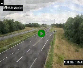 <h2>Webcam autoroute A150 à hauteur de La Vaupalière en périphérie de Rouen. Vue orientée vers Rouen</h2>