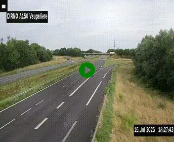 <h2>Webcam autoroute A150 à hauteur de La Vaupalière en périphérie de Rouen. Vue orientée vers Rouen</h2>